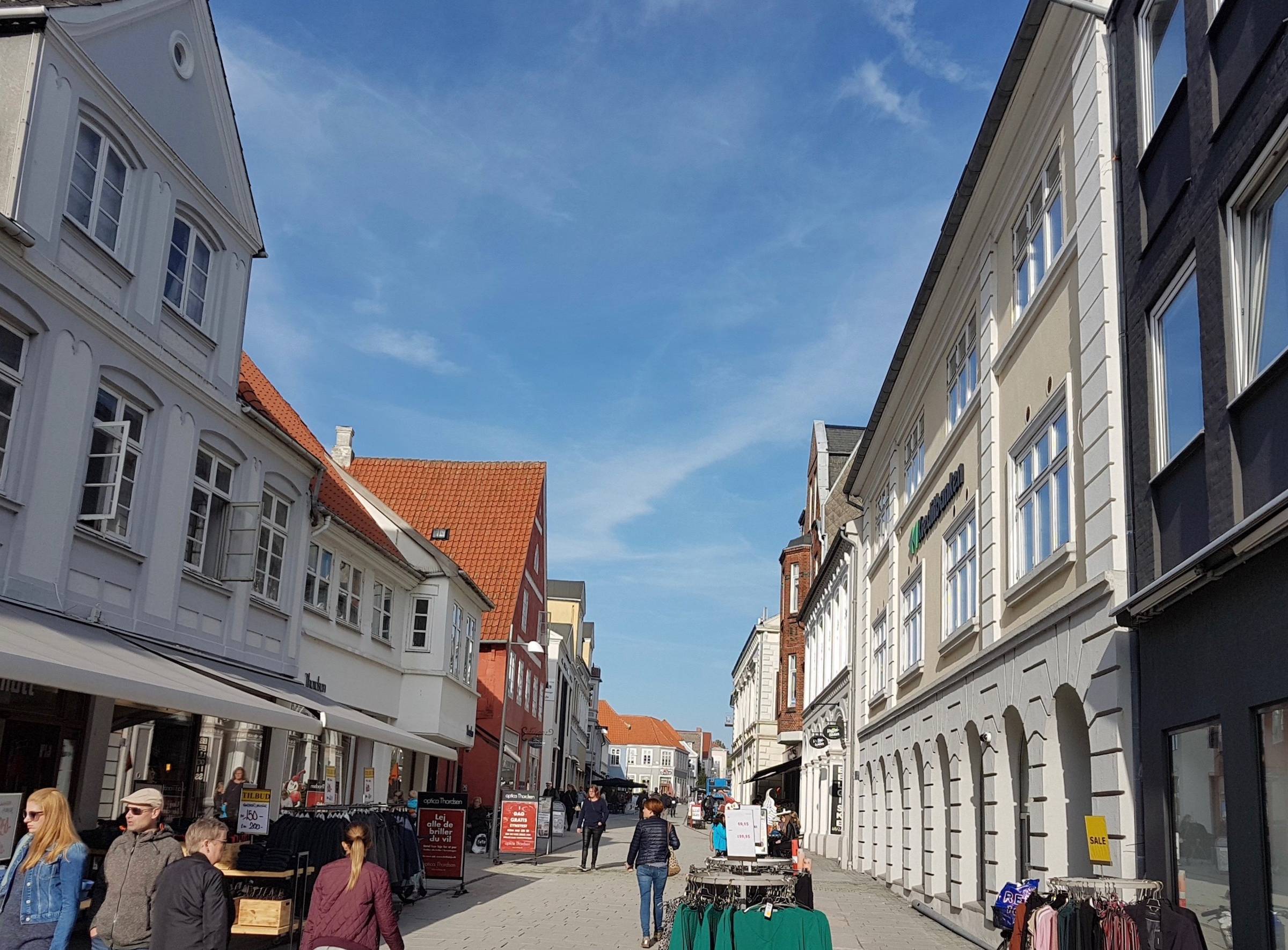 Blick in die Fußgängerzone von Sønderborg