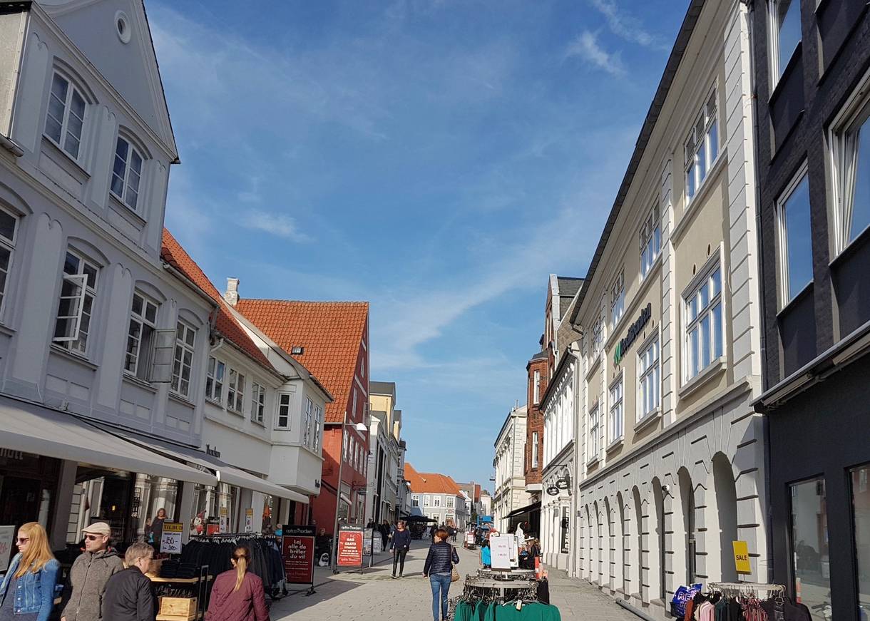 Blick in die Fußgängerzone von Sønderborg
