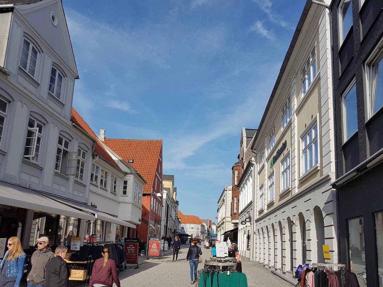 Blick in die Fußgängerzone von Sønderborg