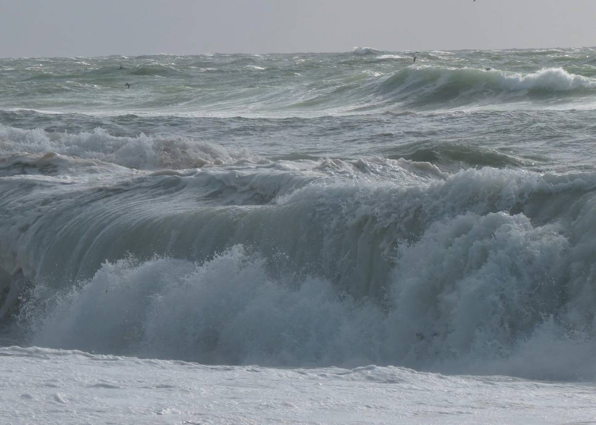 Große Brandungswellen an der Nordsee
