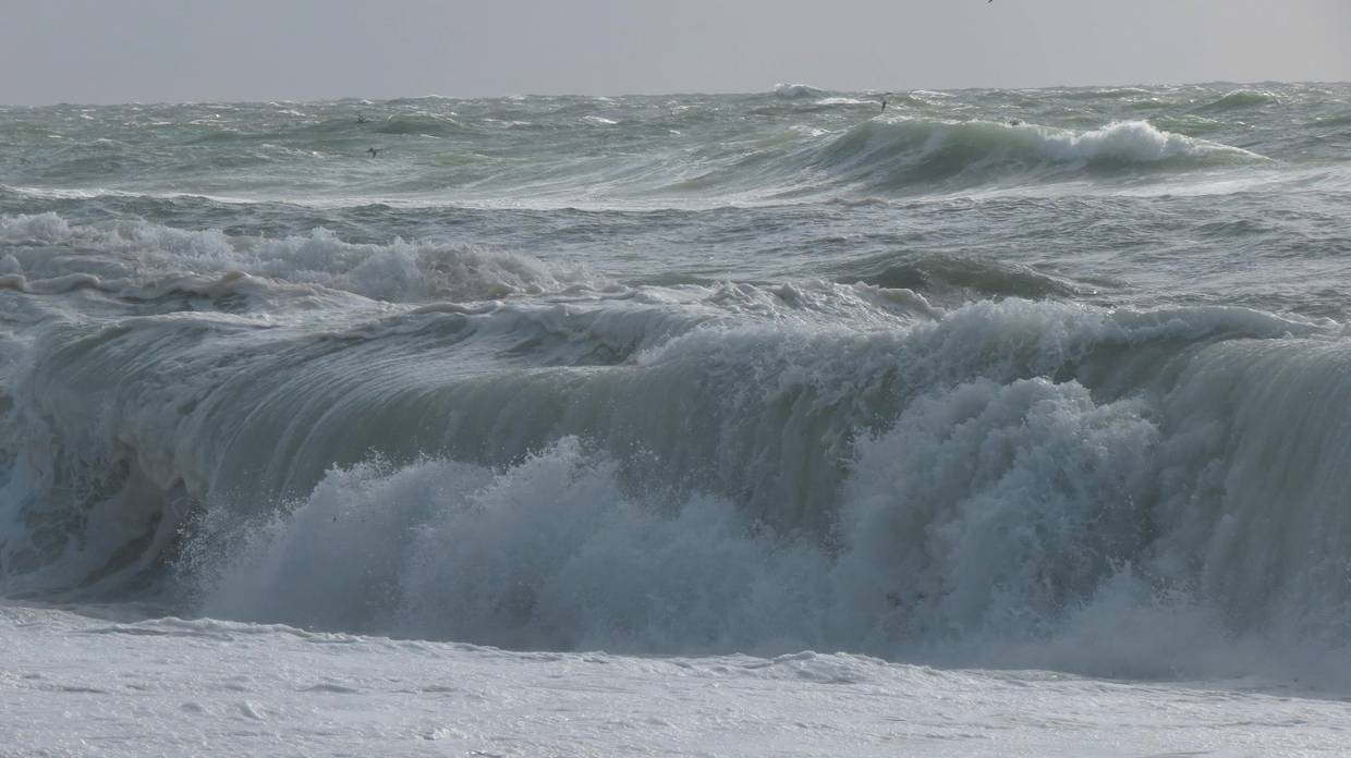 Große Brandungswellen an der Nordsee