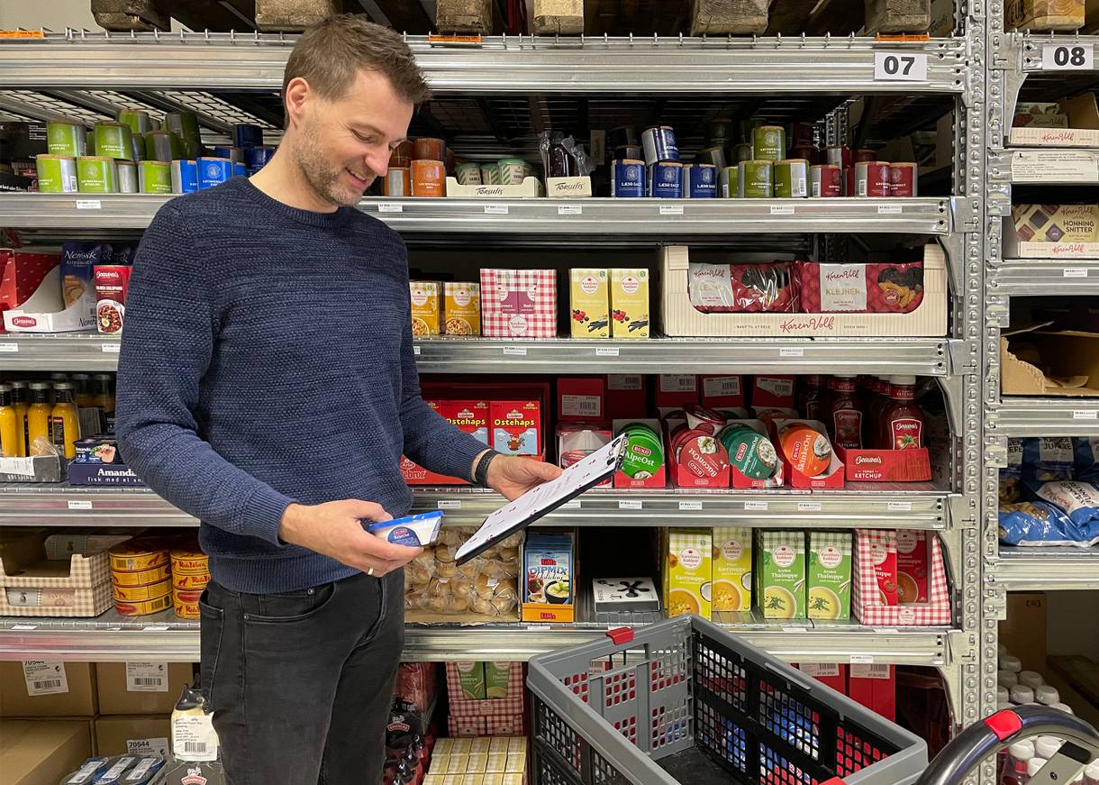 Warenlager im Dänemark Shop