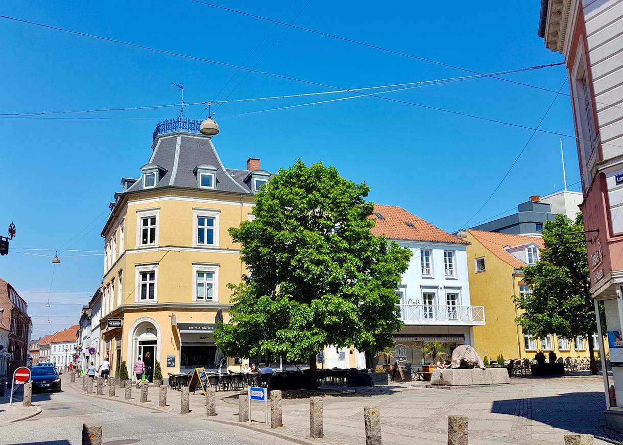 Gebäude im Stadtkern von Nykøbing Falster
