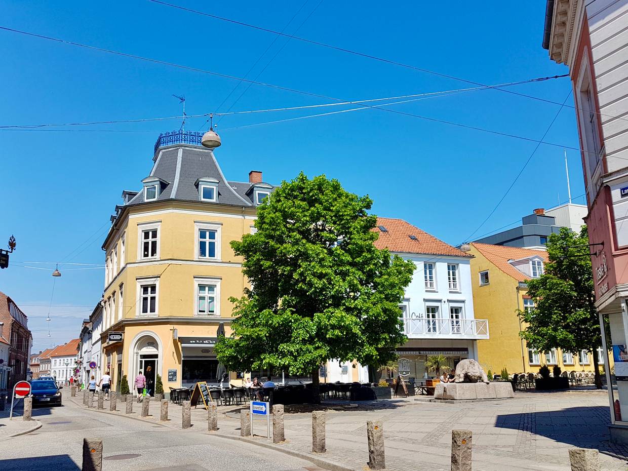 Gebäude im Stadtkern von Nykøbing Falster
