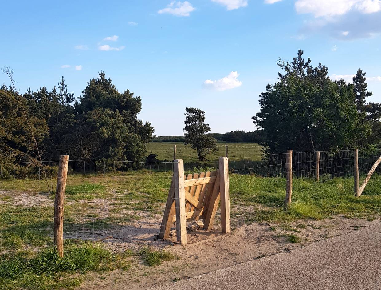 Pforte in ein umzäuntes Gebiet in der Heide