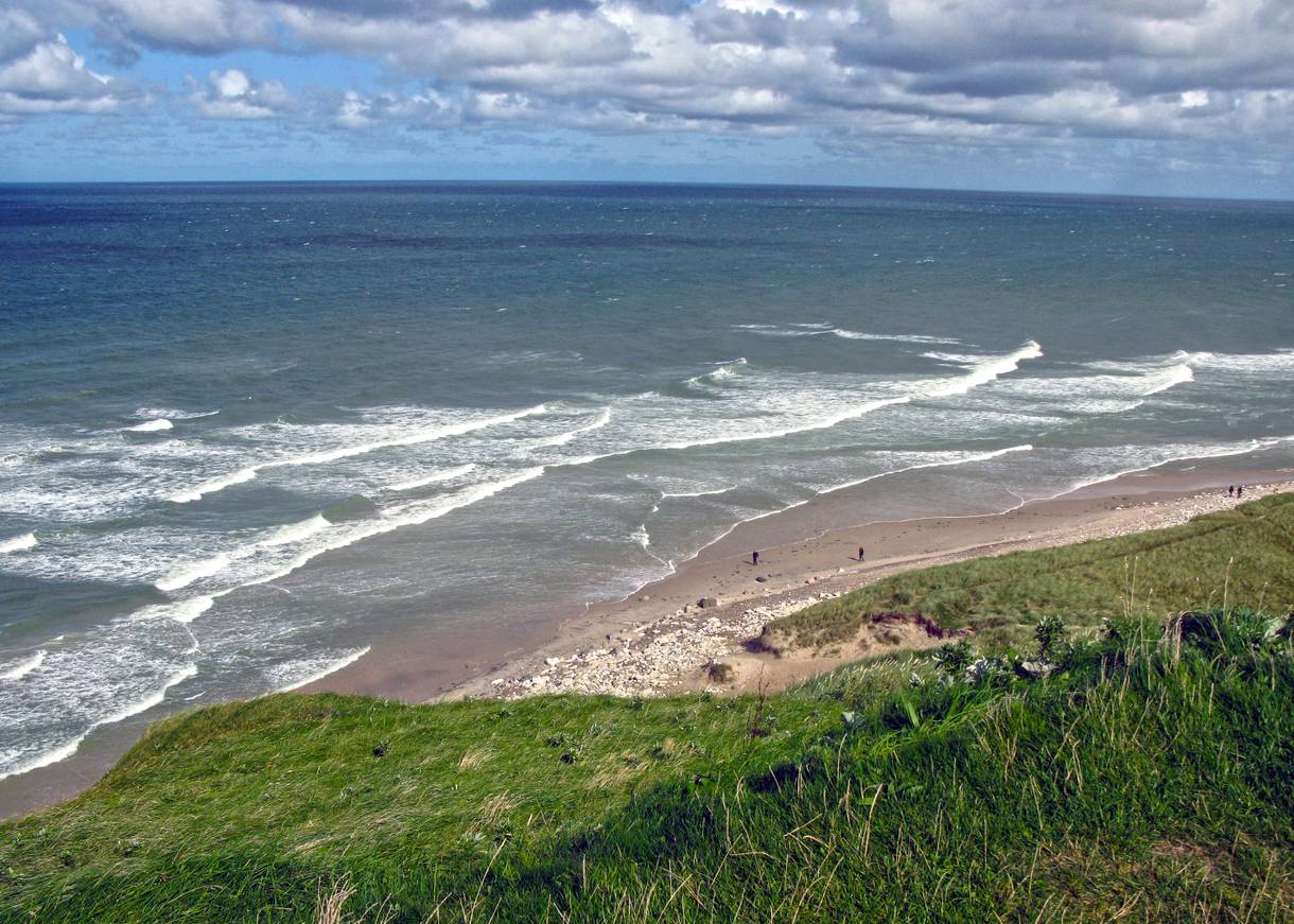 Blick von der Steilküste auf die Nordsee