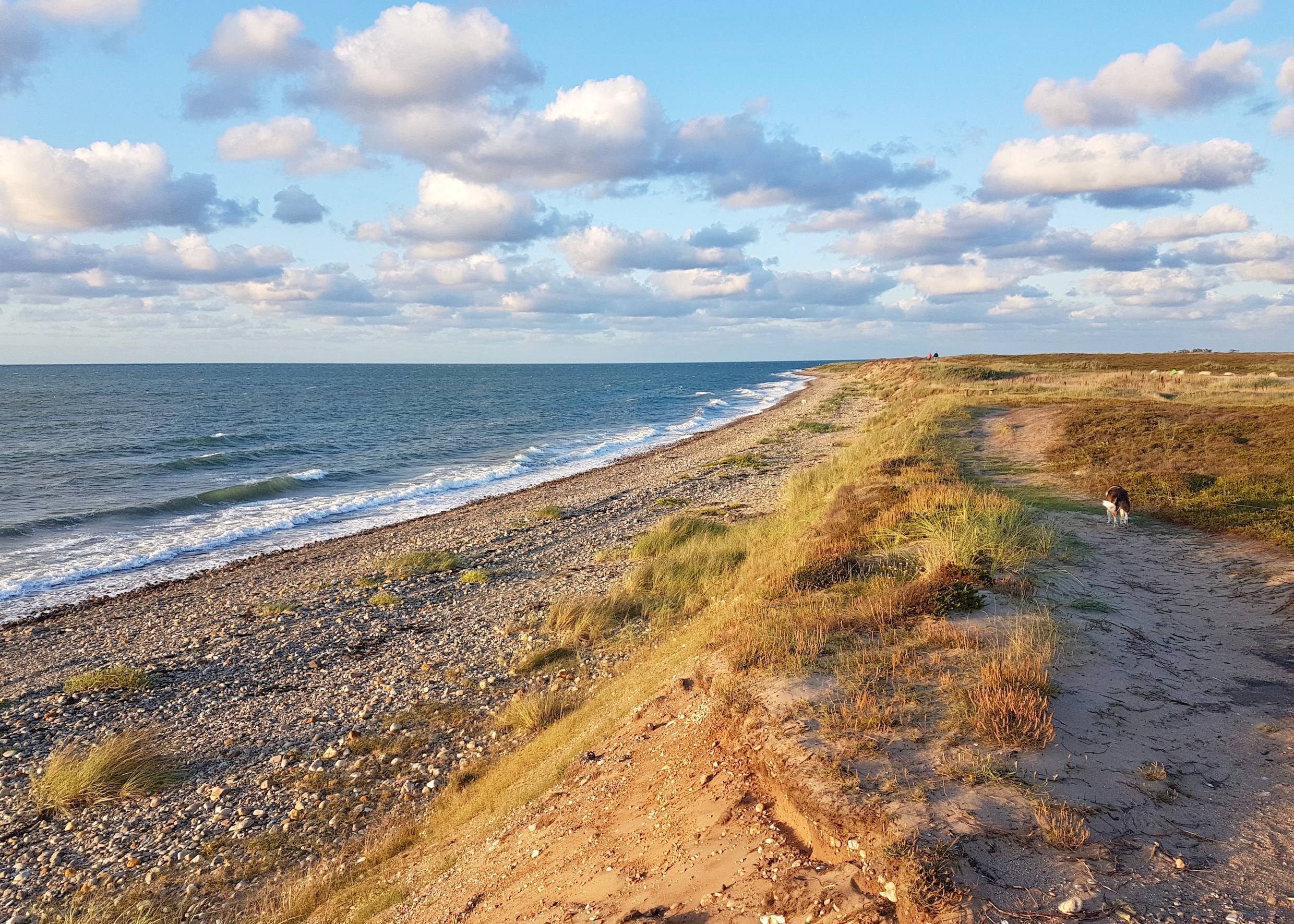 Flache Steilküste mit steinigem Strand