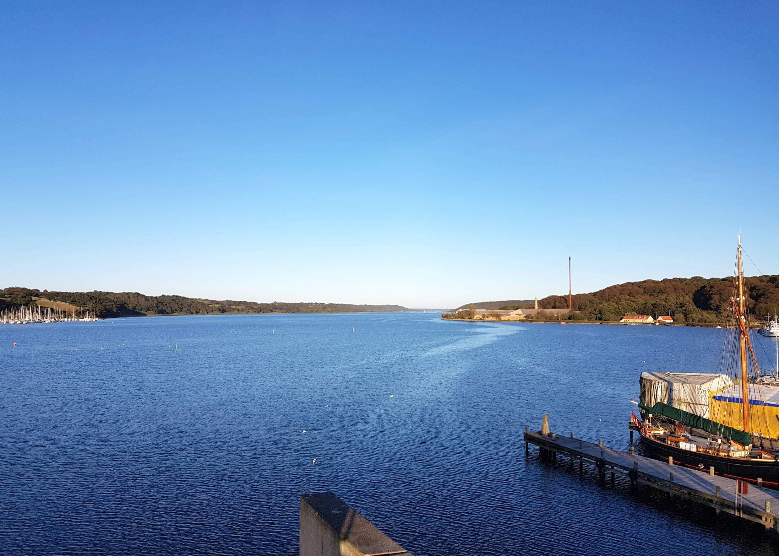 Blick auf den Mariagerfjord vom Hafen Hobro