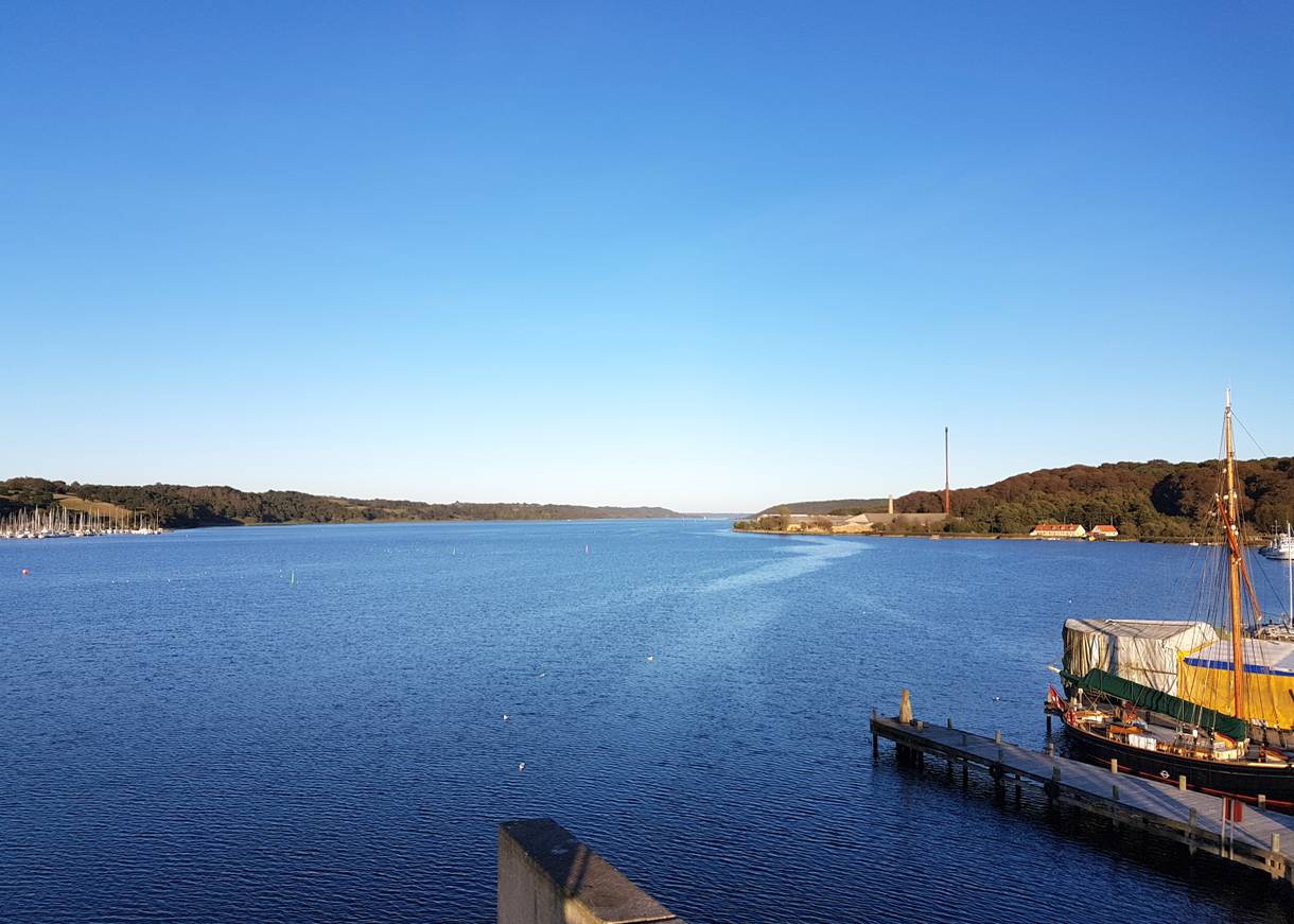 Blick auf den Mariagerfjord vom Hafen Hobro