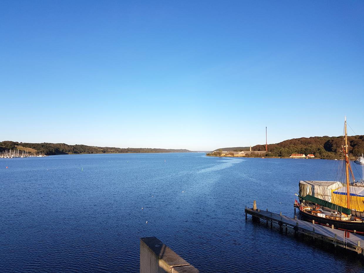 Blick auf den Mariagerfjord vom Hafen Hobro