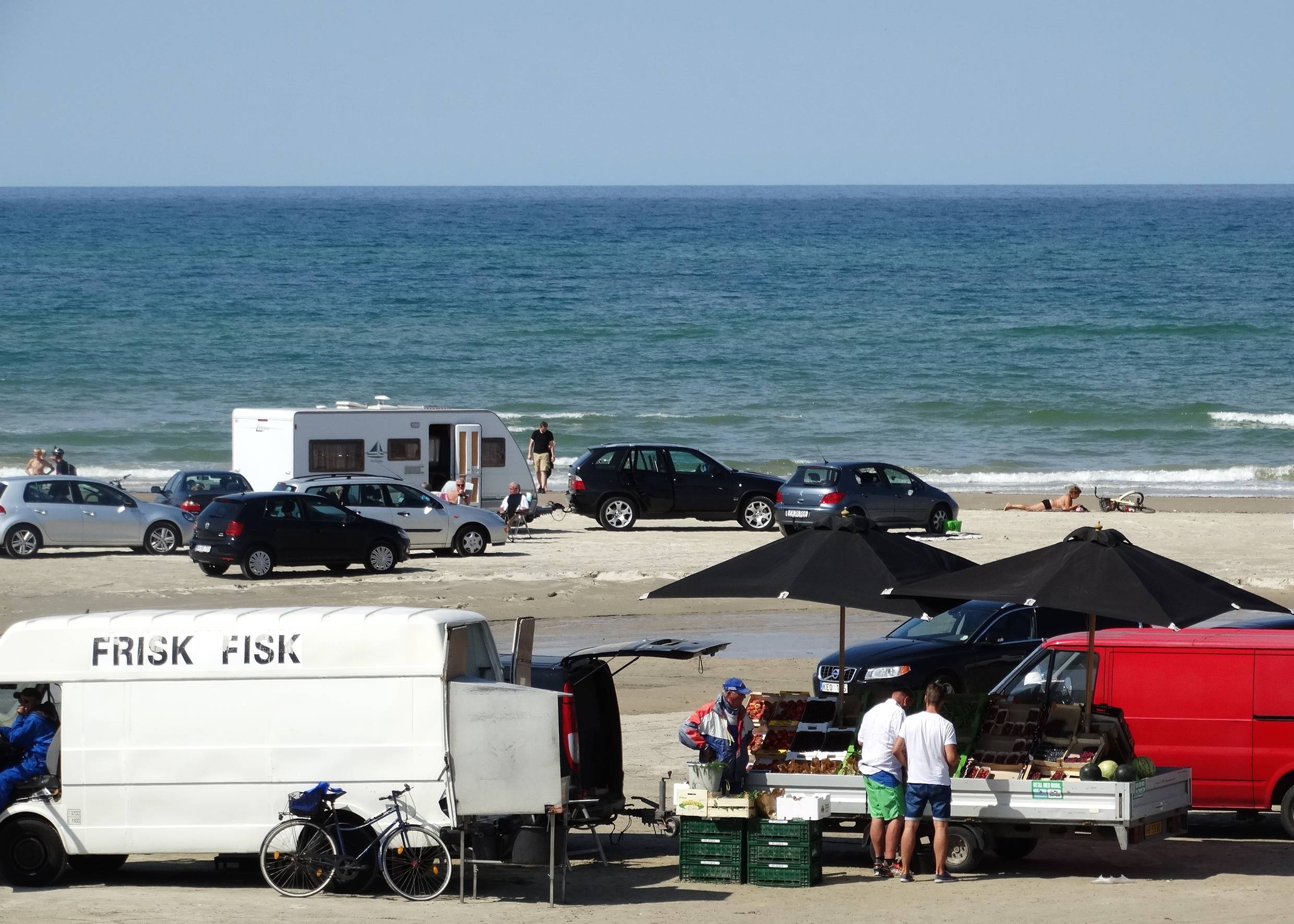Fischwagen auf dem Strand