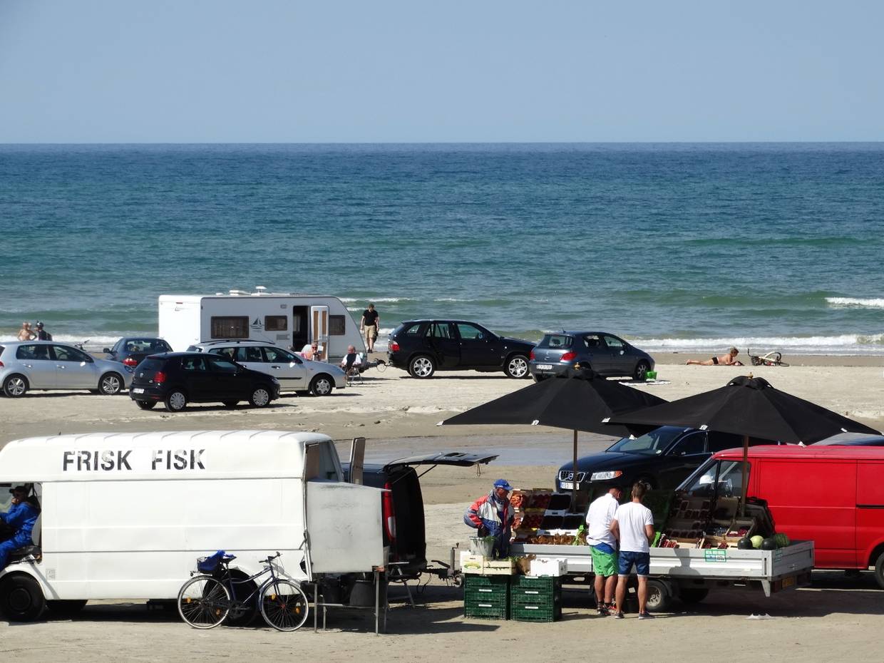 Fischwagen auf dem Strand