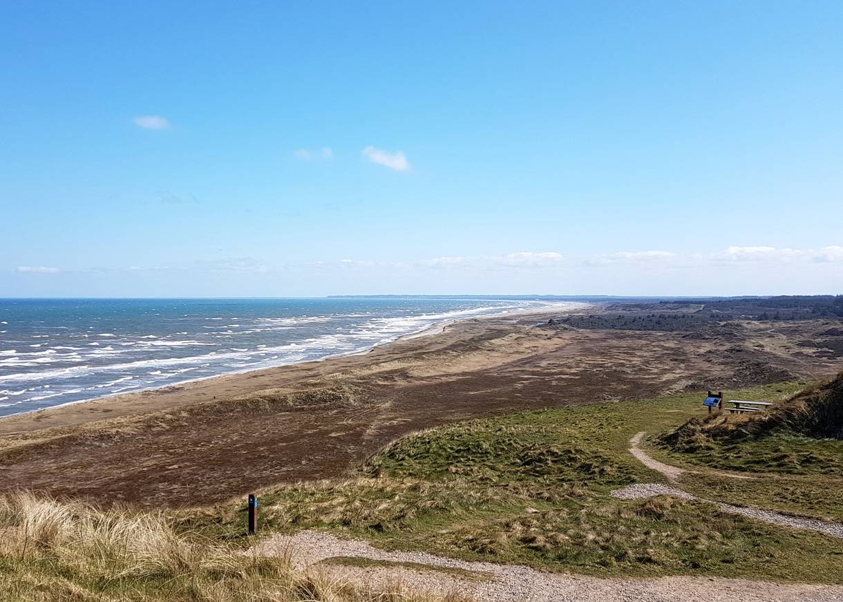 Aussicht vom Bulbjerg über die unbebaute Küste nach Südwesten