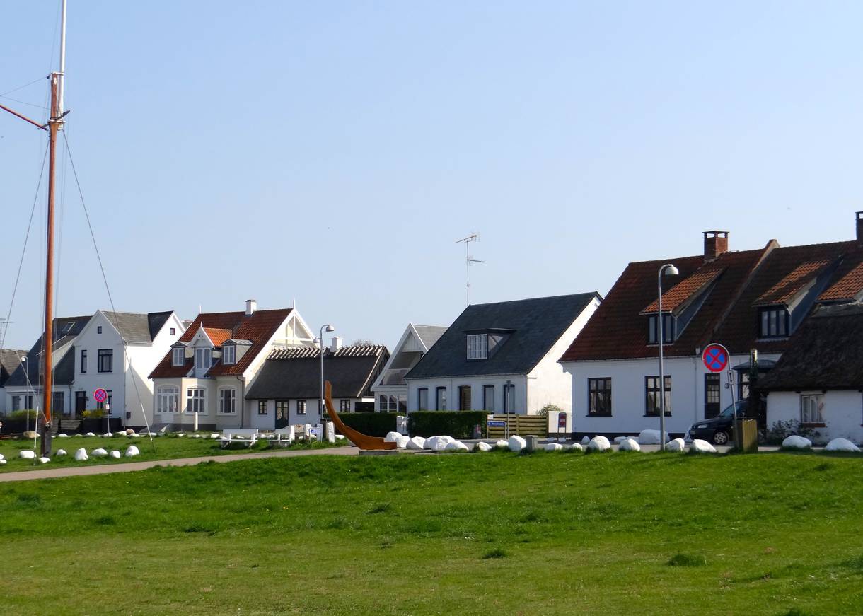 Weiße Fischerhäuser in Gilleleje