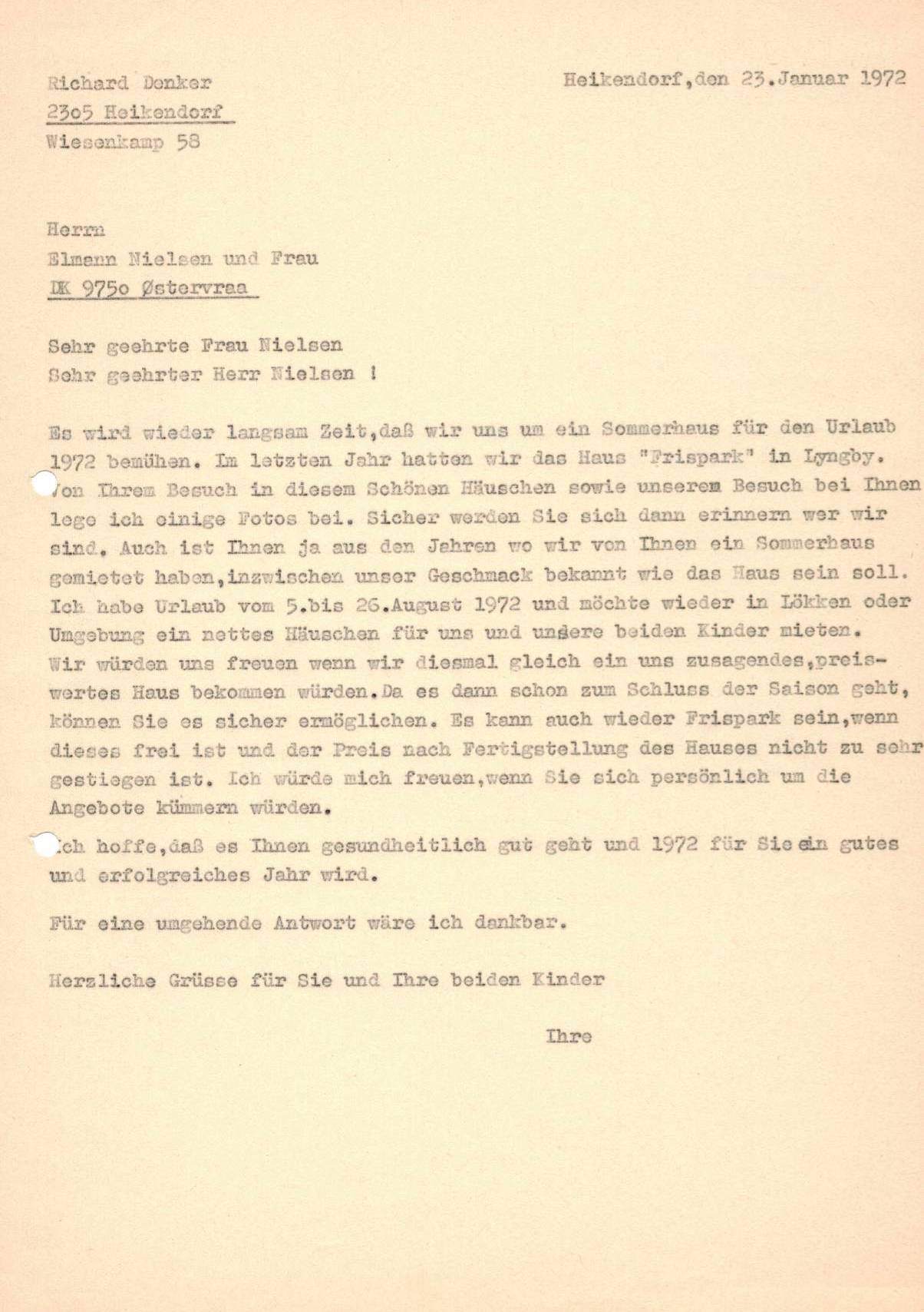 Anfrage per Brief, 1072