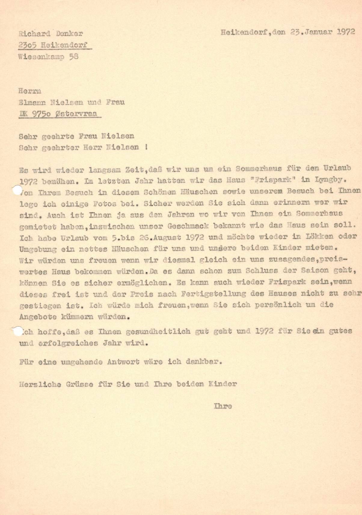 Anfrage per Brief, 1072