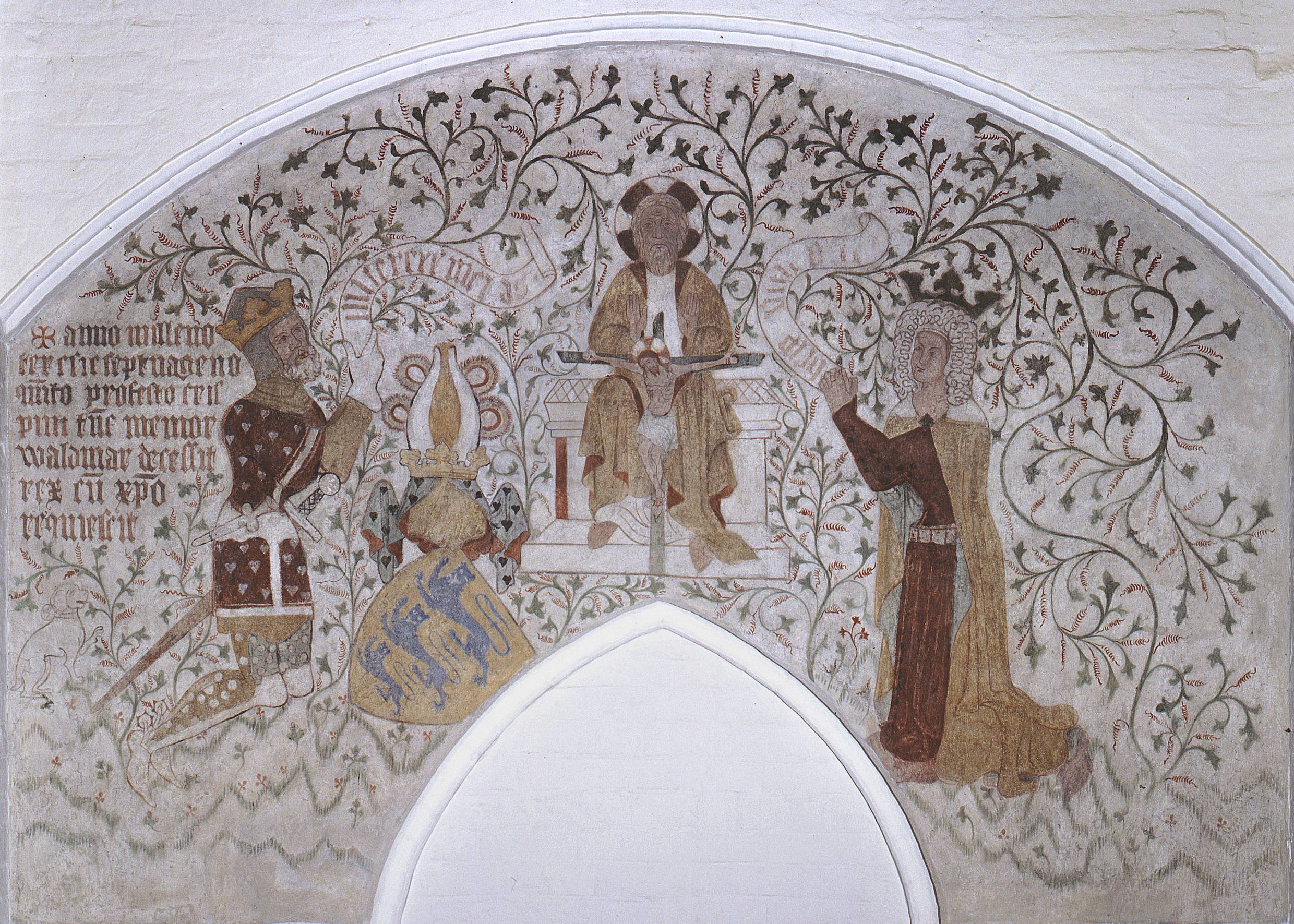 Mittelalterliche Kalkmalerei in der Kirche