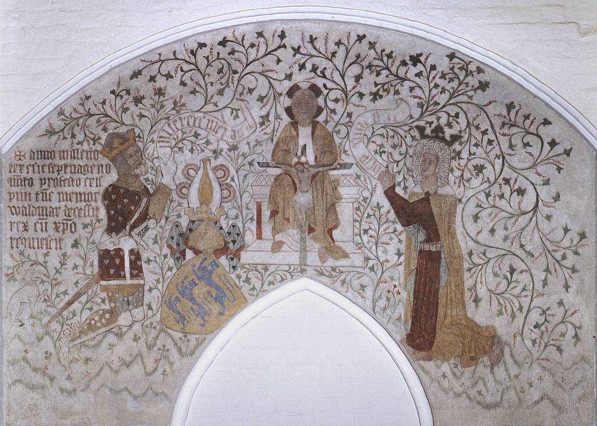 Mittelalterliche Kalkmalerei in der Kirche