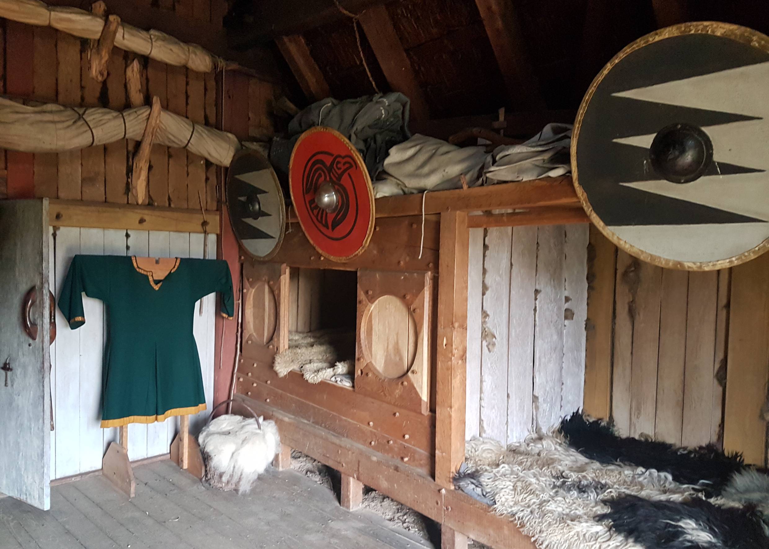 Schlafraum in einem Wikingerhaus