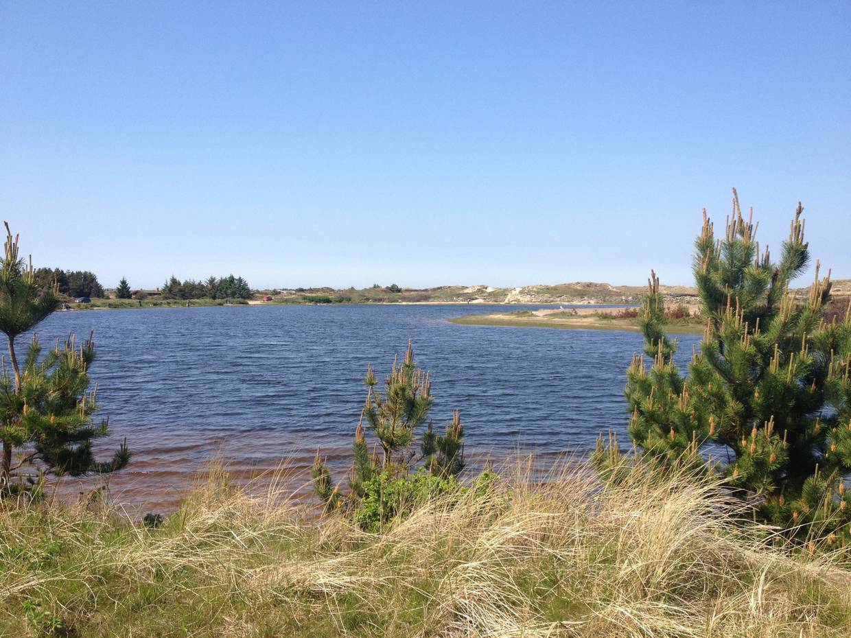 Blick über einen See zwischen den Dünen