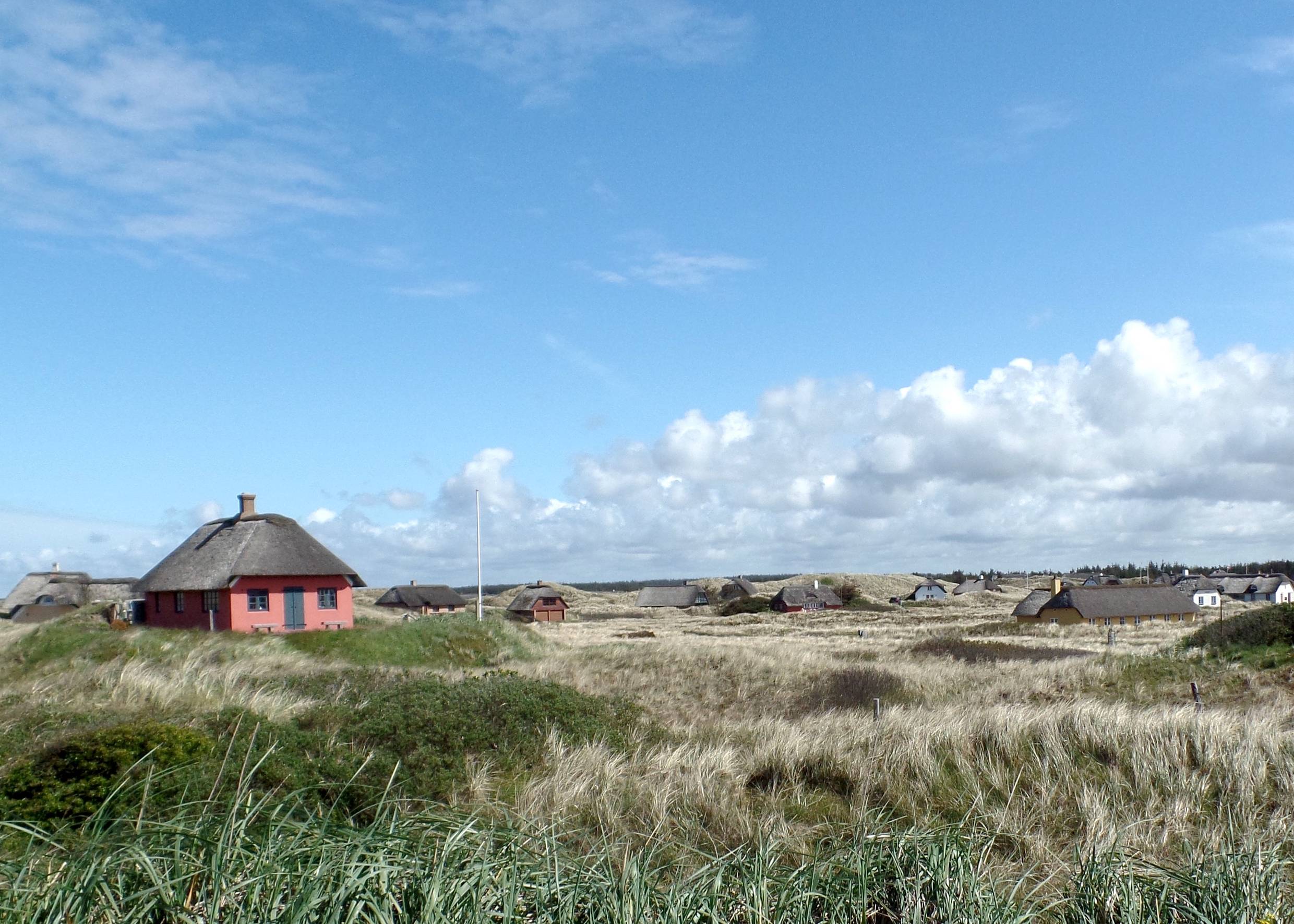 Reetdachhäuser zwischen Dünen und Strandhafer