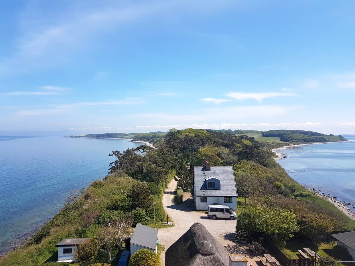 Aussicht vom Leuchtturm über die Landzunge Røsnæs